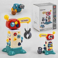 Музична гра 2158 "Вантажопідіймальний кран", світло, звук, машинка, 4 ігрових камінчики, тріскачка, англійська озвучка, в коробці