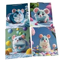 Пакет подарунковий паперовий L "Hamster 3D" 40*30*12см Stenson R34518-L
