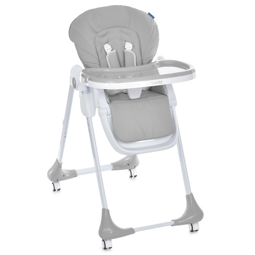 Стільчик для годування Bambi M 3233L Light Gray (60*88*109 см, 4 колеса Ø5 см, регулювання: стілець 7 п., спинка 3 п., підніжка 3 п., стіл 29*56 см)і