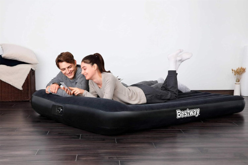 Надувний матрац BestWay 67464 «Aerolax Airbed» (25*152*203 см, 30 см з підголівником, двомісний, вбудований електронасос 220V, до 273 кг) фото 10