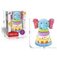 Пірамідка 678-13 "Слоник", м'яка, текстильна, в коробці