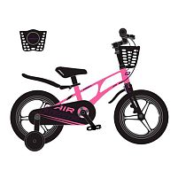 Велосипед дитячий двоколісний Profi MB 141059 pink «Air Pro» (колеса Ø14"/гума, рама: магній, доп. колеса, кошик, гальмо ручне/ножне, 3-5 років)