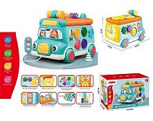 Каталка логічна LM 705 світло, звуки, мелодії, озвучування англійською, гра на швидкість реакції, кермо, тріскачка, шестерні, сортер, пискавка, в