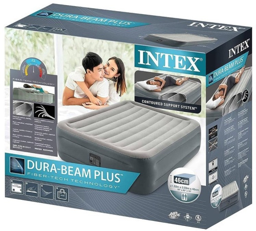 Надувне ліжко Intex 64126 (46*152*203 см, двоспальне, вбудований електронасос 220V/зовнішній, до 272 кг) фото 5