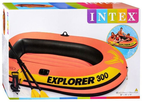 Човен надувний Intex 58332 «Explorer 300» (117*211 см, гребний, двомісний, двокамерний, надувне дно, до 186 кг.) фото 8