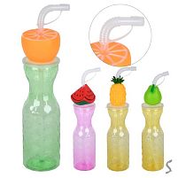 Склянка з кришкою та трубочкою "Juicy fruits" 500мл Stenson R38205