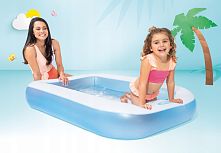 Дитячий надувний басейн "Ванночка" Intex 57403 (25*100*166 см., об'єм: 90 л., надуне дно, блакитний)