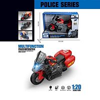 Мотоцикл JS 196 C "Поліція", світло, звук, інерція, кермо повертається, масштаб 1:20, в коробці