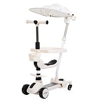Самокат-беговел триколісний iTrike JR3-167-5BC-B (колеса: Ø4,33"/Ø3,15"/PU, рама пластик, сидіння, бампер, батьк. ручка, навіс, підсвітка, до 25 кг)