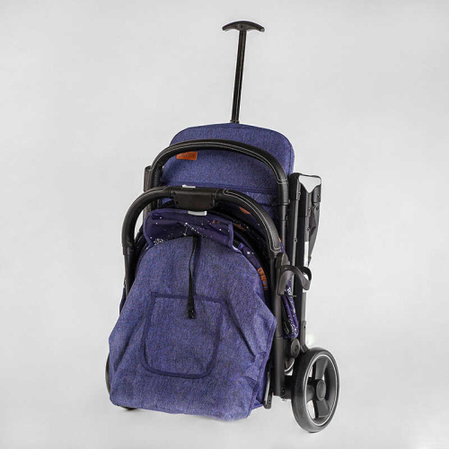 Коляска прогулянкова дитяча Joy Comfort L-41203 (1) колір СИНІЙ КОСМОС, рама сталь з алюмінієм, футкавер, підсклянник, телескопічна ручка фото 6