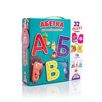 Гра розвиваюча "Абетка для найменших" VT 2911-10 (8) "Vladi Toys", 31 картка з літерами, 16 карток з тваринами