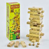 Дерев'яна гра "Вежа" 7358 (30) 54 деталі, "4FUN Game Club wood", в коробці