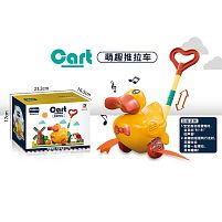 Каталка 0502-2 "Качечка", розмір - 13х14х61 см, рухомі елементи, пискавка, ручка, в коробці