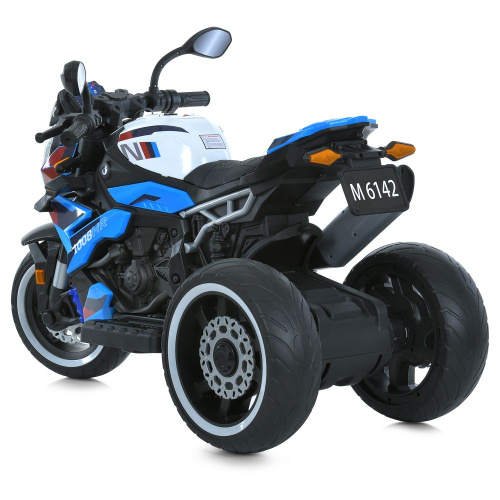 Електромотоцикл дитячий триколісн. Bambi Racer M 6142EL-4 (колеса передні Ø11.4", задні Ø13.4"/EVA, акк 12V/7Ah, мотор 2*12V/25W, до 7 км/г, до 30 кг) фото 6