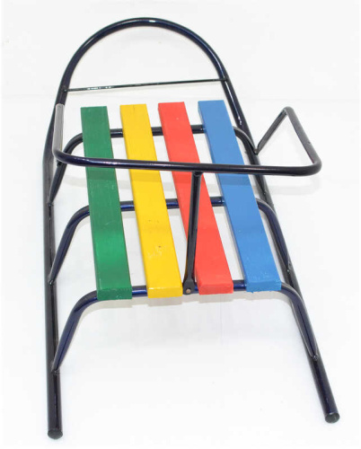 Санки дитячі X-Toys «Класік» (круглі полози, зі спинкою, без ручки, з мотузкою, сталеві, сині, до 60 кг.) фото 2
