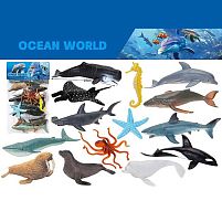 Набір тварин 000-121 F "Океан", 14 морських тварин, в пакеті