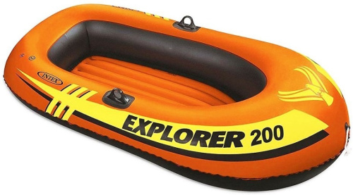 Човен надувний Intex 58330 «Explorer 200» (94*185 см, гребний, півторамісний, двокамерний, надувне дно, до 95 кг.)