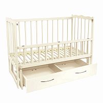 Ліжечко дерев. маятник + шухляда - відкидний борт "Сон" С-78133 вільха - колір слонова кістка