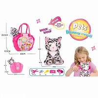 Тваринка DR 5127 “Кошеня”, м’яка іграшка, набір грумера, сумка-переноска, 7 аксесуарів, в сумці