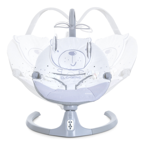 Крісло-шезлонг для немовлят з електро-заколисуванням El Camino ME 1116 CUTE Gray (механізм гойдання: поворотний) фото 4