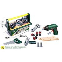 Набір інструментів G 277 автоматичний шуруповерт, зміна напрямку обертів, гайковий ключ, пила, молоток, деталі для збирання, в боксі