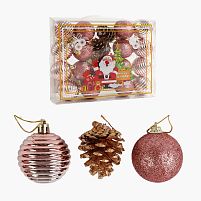 Новорічні прикраси C 67328 20 штук, кульки, шишки, D = 4,5 см, у слюді