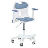 Крісло дитяче Bambi M 6151-4 (колеса: 6 шт, Ø5 см, гумове покриття, підлокітники, пластик/метал, спинка: тканина, синій/білий)