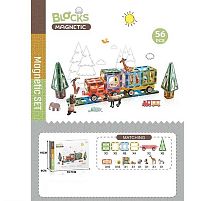 Конструктор магнітний CH 1210 56 деталей, фігурки тварин, в коробці