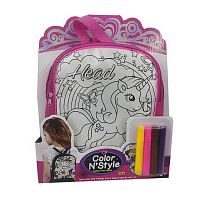 Рюкзак-розмальовка 614-1 текстильний, 4 мініфломастери, застібається на блискавку, на листі