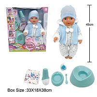 Пупс BL 242 P п'є з пляшечки, ходить на горщик, заплющує очі, плаче сльозами, аксесуари, висота 45 см, в коробці