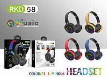 Навушники C76202 Bluetooth 5.3, бездротові, підсвічування, мікрофон, роз’єм для FT-карти, в коробці