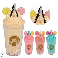 Склянка з кришкою та трубочкою "Ice cream" 350мл Stenson R37488