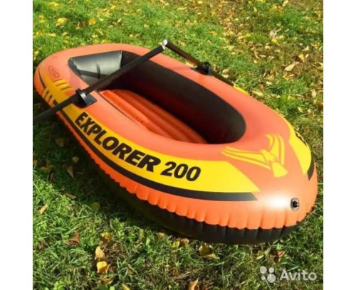 Човен надувний Intex 58330 «Explorer 200» (41*94*185 см, гребний, півторамісний, двокамерний, надувне дно, до 95 кг) фото 5