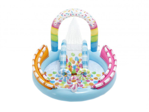 Дитячий надувний ігровий центр Intex 57144 «Candy Fun» (Водна гірка з басейном та фонтаном, 122*168*170 см., об`єм: 165 л.) фото 5