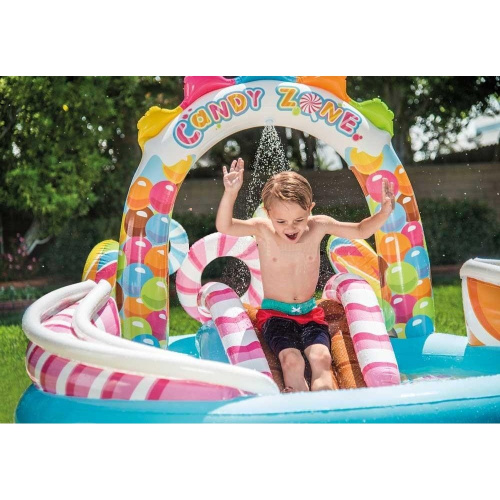 Дитячий надувний ігровий центр Intex 57149 «Карамель» (Водна гірка з басейном, 130*191*295 см., від 3-х років) фото 4