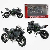 Мотоцикл BG 26-102 "Мото Експерт", металопластик, масштаб 1:12, прогумовані колеса, підсвічування, звук, амортизація, платформа, в коробці