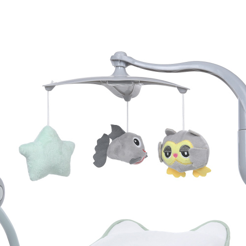 Крісло-гойдалка для немовлят з електро-заколисуванням El Camino ME 1075 TEDDY Mint Animals (механізм гойдання: маятник) фото 4