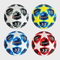 М`яч футбольний C 55989 4 види, вага 420 грамів, матеріал PU, балон гумовий, клеєний, (поставляється накачаним на 80%)
