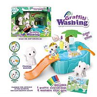 Набір для творчості 805 4 флоксові фігурки тварин, помпова подача води, 6 кольорових фломастерів, ванночка з гіркою, щіточка, в коробці