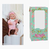 Пупс QM 24018 "TK Group", функціональний, датчик руху, звуки: сміх, плач, засинає, висота: 42 см, гумовий, пустушка, пляшечка, памперс, в коробці