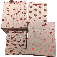 Пакет подарунковий паперовий M "Hearts" 26*32*10см Stenson R40820-M