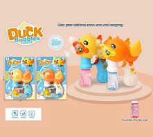 Пістолет з мильними бульбашками 1035 "Каченя", 2 кольори, 2 пляшечки з мильним розчином, на листі