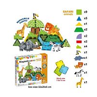 Магнітний конструктор SQ 68001-1 30 деталей, 5 об’ємних фігурок тварин, в коробці