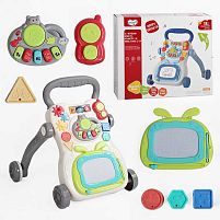 Ходунки 368-16 B звук, підсвічування, піаніно, сортер, шестерні, брязкальце, пальчикова гра, дощечка для малювання, обтяжувач, в коробці
