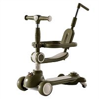 Самокат триколісний iTrike JR3-168-5С-BR (колеса: передні Ø4.33"/PU/заднє Ø3,34"/PU, рама: пластик, підсвітка, до 25 кг)
