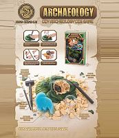 Розкопки 129-57 гіпсовий блок, скам’янілості, черепашки, інструменти, в коробці