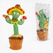 Інтерактивна іграшка M 49115 “Кактус”, українські та англійські пісні, функція запису та повтору голосу, USB (акум.), підсвічується, танцює, у п