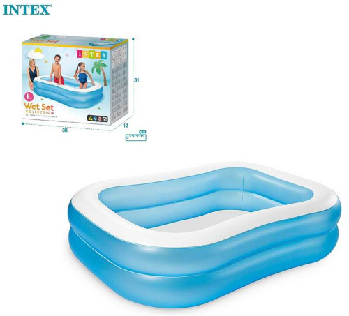 Дитячий надувний басейн «Сімейний» Intex 57180 (48*152*203 см., обє'м: 540 л., блакитний) фото 4