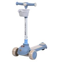 Самокат триколісний iTrike JR3-168-BL (колеса: передні Ø4.33"/PU/заднє Ø3,34"/PU, рама: пластик, підсвітка, до 25 кг)
