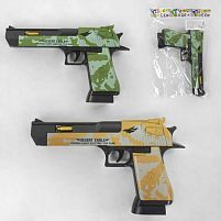 Пістолет музичний 8180-33 A 2 кольори, на батарейках, підсвічування дула, звук, у пакеті